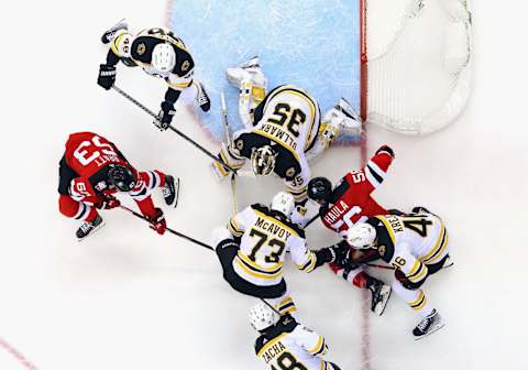 Erik Haula #56 of the New Jersey Devils. (Photo by Bruce Bennett/Getty Images)