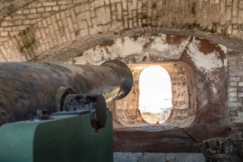 A Civil War cannon at Fort Sumter.