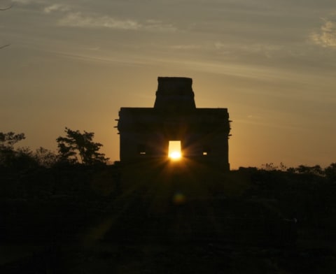 Each equinox, the sun appears within the door of the Temple of the Seven Dolls.