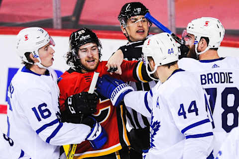 Andrew Mangiapane #88 of the Calgary Flames. (Photo by Derek Leung/Getty Images)