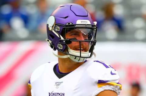 EAST RUTHERFORD, NJ – OCTOBER 06: Minnesota Vikings wide receiver Adam Thielen (19) before the National Football League game between the New York Giants and the Minnesota Vikings on October 6, 2019, at MetLife Stadium in East Rutherford, NJ. (Photo by Rich Graessle/Icon Sportswire via Getty Images)