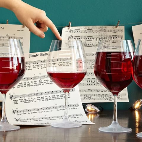 You can create your own music or play some classics with these wine glasses.