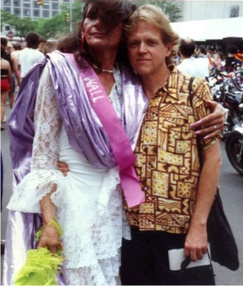 Sylvia Rivera (left) with fellow activist Jim Fouratt.