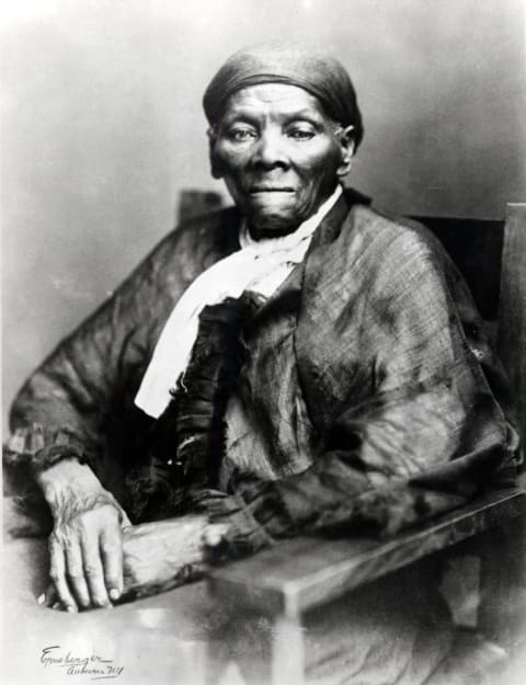 A portrait of Harriet Tubman.