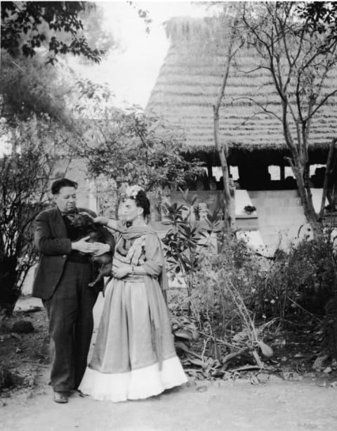 Frida Kahlo with Diego Rivera in the 1940s.