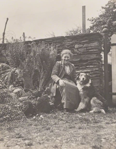 Beatrix Potter and her favorite collie, Kep.