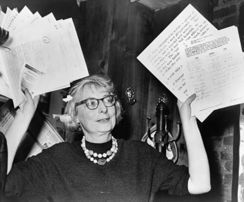 Jane Jacobs at a press conference in 1961.