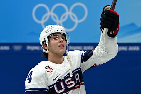 Brock Faber. (Photo by KIRILL KUDRYAVTSEV/AFP via Getty Images)