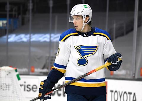 Oskar Sundqvist of the St. Louis Blues. (Photo by Harry How/Getty Images)