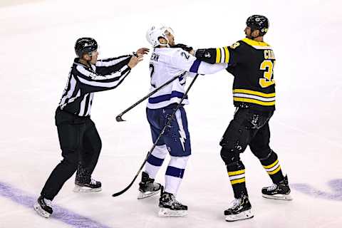 Zdeno Chara #33 of the Boston Bruins. (Photo by Elsa/Getty Images)