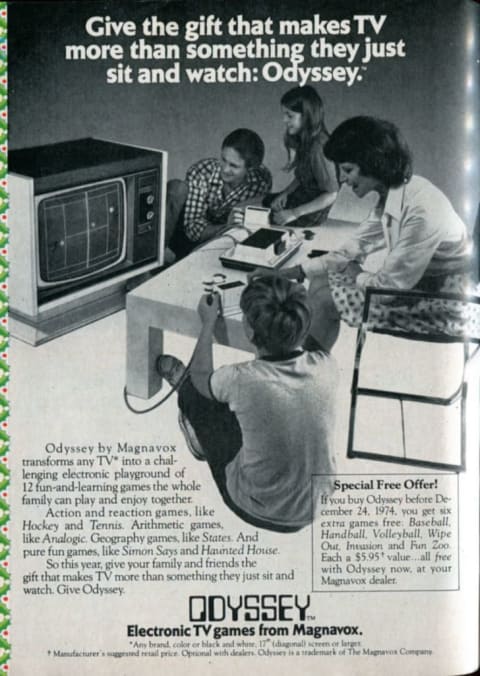 A 1974 print ad for the Magnavox Odyssey.