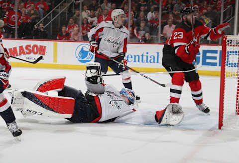 Pheonix Copley #1 of the Washington Capitals (Photo by Bruce Bennett/Getty Images)