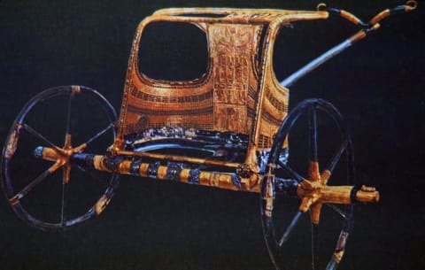 King Tutankhamun's burial chariot, which was discovered in the pharaoh's tomb.