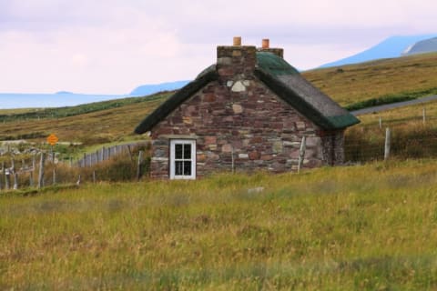 The grass around this cottage could be referred to as foiseach.