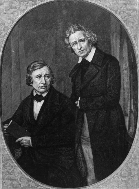 A portrait of Jacob and Wilhelm Grimm.