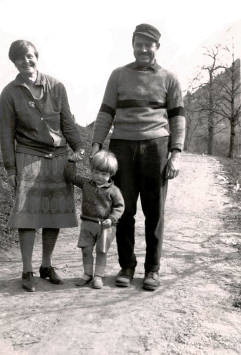 Hadley, Ernest, and Jack "Bumby" Hemingway photographed in spring 1926.