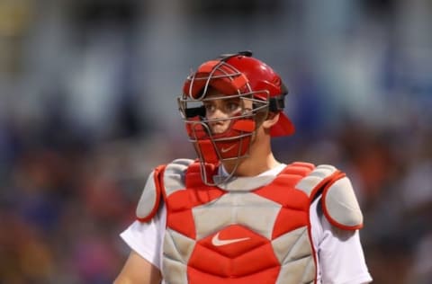 Nov 5, 2016; Surprise, AZ, USA; West catcher Carsson Kelly of the St Louis Cardinals during the Arizona Fall League Fall Stars game at Surprise Stadium. Mandatory Credit: Mark J. Rebilas-USA TODAY Sports