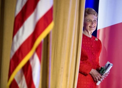 Phyllis Schlafly prepares to speak during the Family Research Council's 2007 Washington briefing.