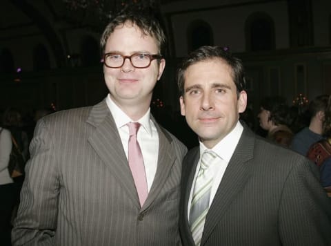 Rainn Wilson and Steve Carell attend the 2006 NBC TCA Party in Los Angeles, California.