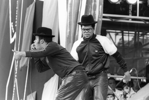 Run-DMC performing at Live Aid in 1985.