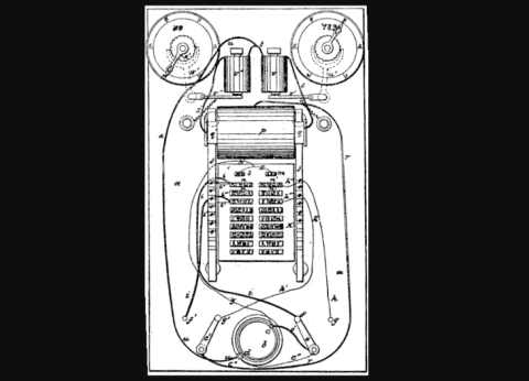 The sketch that accompanied Edison's patent.