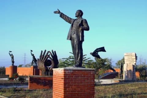 Lenin and other communist statues in Budapest's Memento Park.