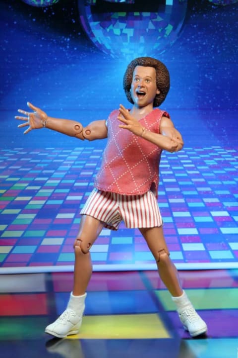 The Richard Simmons action figure comes with a real fabric tank top and shorts.