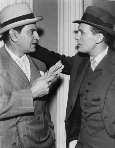 Robert Stack with Bruce Gordon in The Untouchables in 1962.