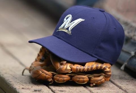 MILWAUKEE – MAY 9: A general view of the Milwaukee Brewers hat and glove taken before the game against the Washington Nationals on May 9, 2007 at Miller Park in Milwaukee, Wisconsin. The Brewers defeated the Nationals 3-1. (Photo by Jonathan Daniel/Getty Images)