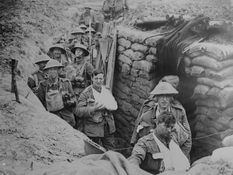 During his service in World War I, J.R.R. Tolkien came down with "trench fever," which is a bacterial disease carried by lice that earned its nickname because of how common it was among soldiers fighting in trenches. Pictured above is an example of what life in the trenches looked like.