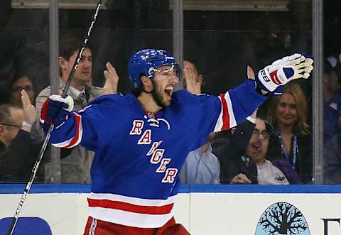 Derick Brassard #16 of the New York Rangers (Photo by Bruce Bennett/Getty Images)