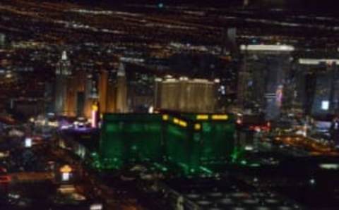 Vegas Golden Knights: Aerial view of the MGM Grand Las Vegas hotel and casino and the Las Vegas strip and skyline on Las Vegas Blvd. (Kirby Lee-USA TODAY Sports)