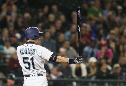 SEATTLE, WA – MAY 02: Ichiro Suzuki #51 of the Seattle Mariners comes up to bat in the ninth inning against the Oakland Athletics at Safeco Field on May 2, 2018 in Seattle, Washington. The Oakland Athletics won 3-2. (Photo by Lindsey Wasson/Getty Images)