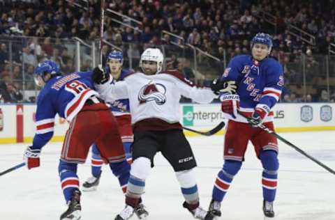 Colorado Avalanche against the New York Rangers (Photo by Bruce Bennett/Getty Images)