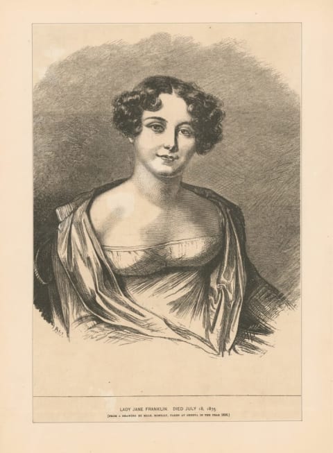 A sketch of Lady Jane Franklin drawn by Amélie Romilly in 1816.