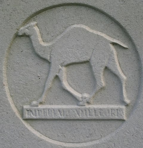 Camels aren't something you'd expect to see on a tombstone.