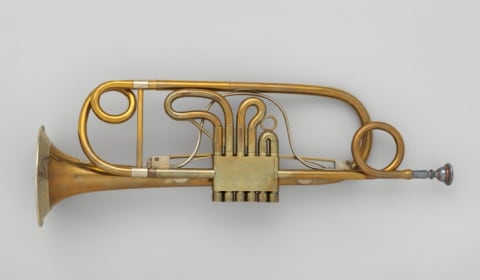 A valve trumpet made by Elbridge G. Wright, circa 1845.