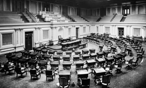 The U.S. Senate Chamber circa 1873.