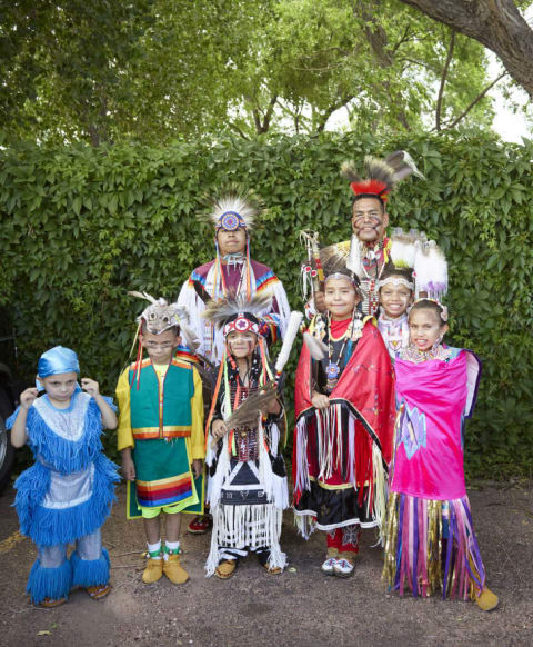 Members of the Northern Wind Dancers from Pueblo, Colorado, at a Colorado Springs Native American Inter-Tribal Powwow.