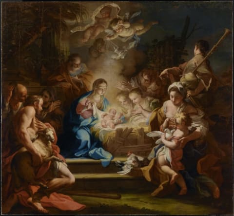 The Adoration of the Shepherds by Sebastiano Conca, 1720.