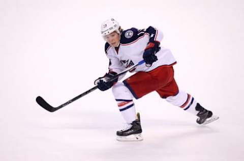 NHL Players: Columbus Blue Jackets right wing Cam Atkinson (13) skates in the second period of a game against the Florida Panthers at BB&T Center. Mandatory Credit: Robert Mayer-USA TODAY Sports