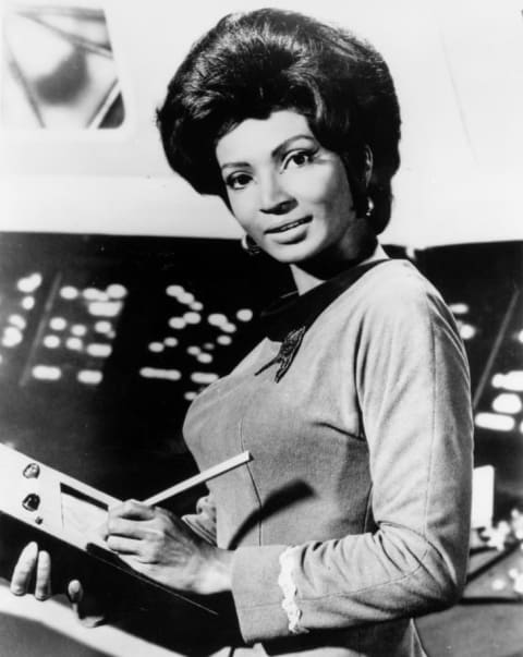 Nichelle Nichols as Lieutenant Uhura in Star Trek.