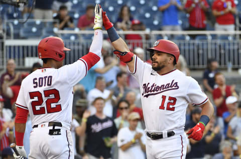 Kyle Schwarber hits another home run for the Nationals. Brad Mills-USA TODAY Sports