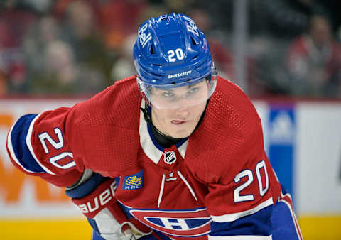 Jan 5, 2023; Montreal, Quebec, CAN; Montreal Canadiens forward Juraj Slafkovsky. Mandatory Credit: Eric Bolte-USA TODAY Sports