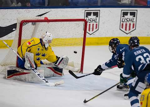 Olof Lindbom #1 of the Sweden Nationals during the 2018 Under-18 Five Nations Tournament  (Photo by Dave Reginek/Getty Images)