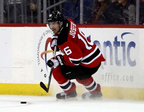 Jacob Josefson #16 of the New Jersey Devils (Photo by Elsa/Getty Images)