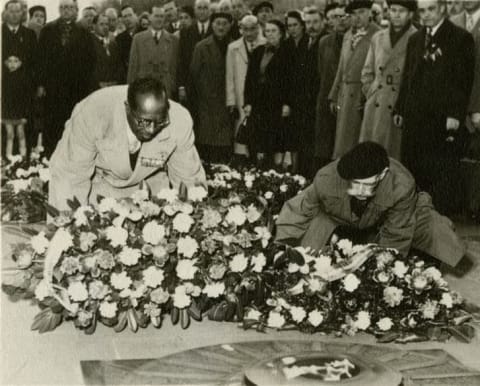 Bullard at the Tomb of the Unknown Soldier in Paris.