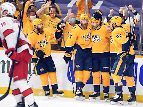 Nashville Predators left wing Filip Forsberg (9)  Mandatory Credit: Christopher Hanewinckel-USA TODAY Sports