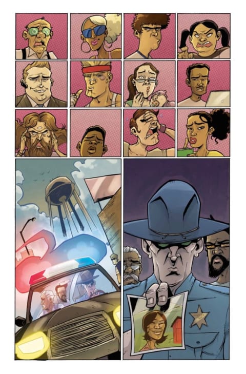 A page from Rob Guillory's Farmhand illustrates some expressive characters.