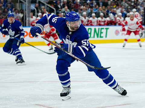 Apr 26, 2022; Toronto, Ontario, CAN; Toronto Maple Leafs defenseman Mark Giordano (55) . Mandatory Credit: John E. Sokolowski-USA TODAY Sports